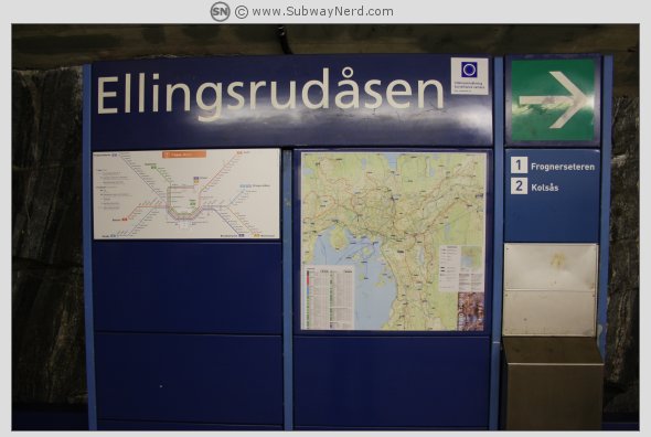 T-baneboardet på Ellingsrudåsen T-banestasjon. Foto: SN.