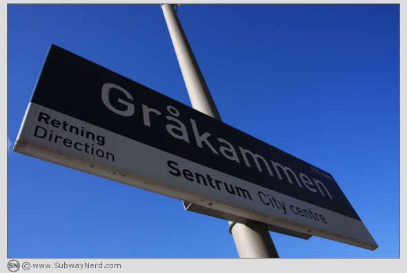 Gråkammen T-banestasjon. Spor 2. Retning østover. Foto: SN.