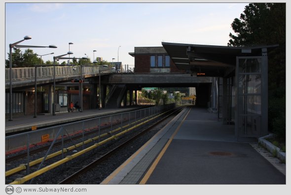 Ved sluttstrykket på Manglerud T-banestasjon. Spor 1.